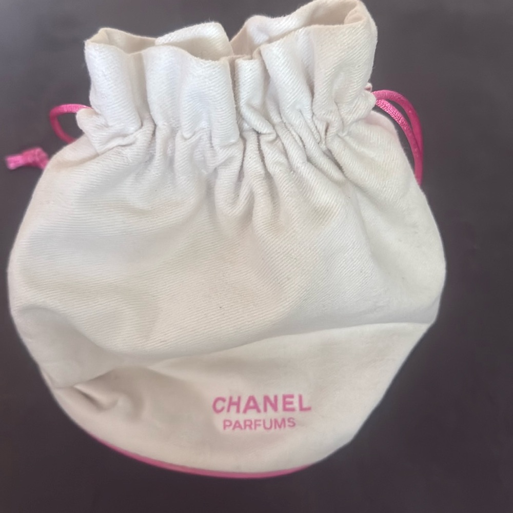 Chanel white make up bag